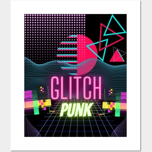 Glitch punk style Posters and Art